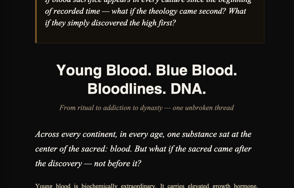 YOUNG BLOOD. BLUE BOOD. BLOODLINES. DNA